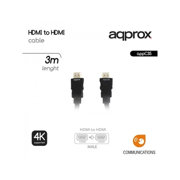 Approx APPC35 HDMI 1.4 kábel apa/apa 3m Black Approx APPC35 HDMI 1.4 kábel apa/apa 3m Black