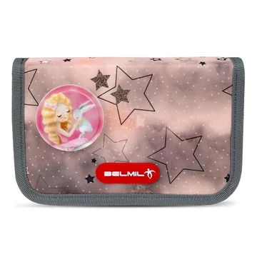 Tolltartó, klapnis, cipzáras, BELMIL "Rose Ballet", szürke-rózsaszín, balerina