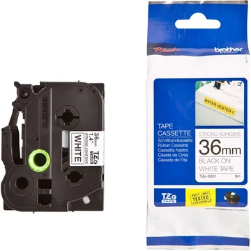 Brother TZE-S261 laminált P-touch szalag (36mm) Black on White - 8m