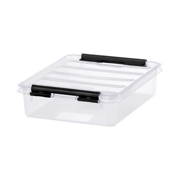 Műanyag tárolódoboz, 1 liter, fekete fogantyúkkal, SMARTSTORE "Classic 1", átlátszó Műanyag tárolódoboz, 1 liter, fekete fogantyúkkal, SMARTSTORE "Classic 1", átlátszó