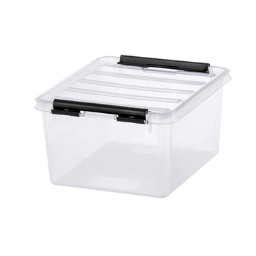 Műanyag tárolódoboz, 2 liter, fekete fogantyúkkal, SMARTSTORE "Classic 2", átlátszó Műanyag tárolódoboz, 2 liter, fekete fogantyúkkal, SMARTSTORE "Classic 2", átlátszó