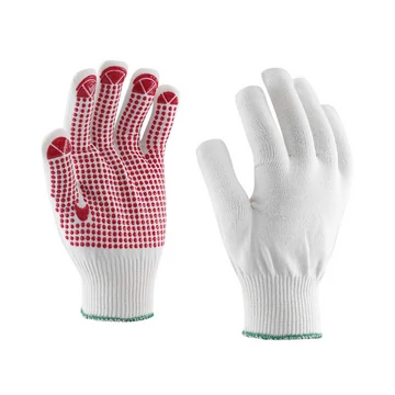 Cérnakesztyű 2 szálas kötött egyoldalú PVC pontozás méret 11-es