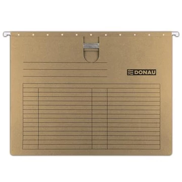 Függőmappa, gyorsfűzős, karton, A4, DONAU, barna, 25db/cs