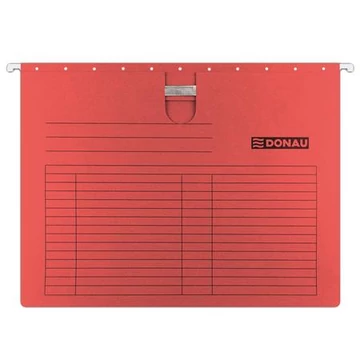 Függőmappa, gyorsfűzős, karton, A4, DONAU, piros