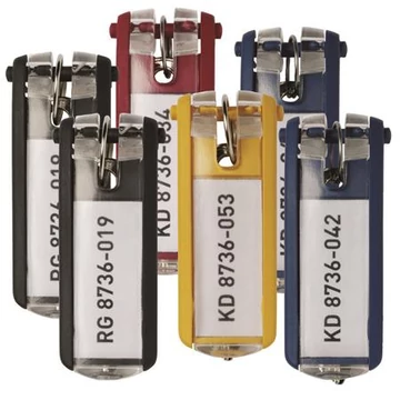 Kulcscímke, műanyag, DURABLE "KEY CLIP", vegyes színek, 6db/cs Kulcscímke, műanyag, DURABLE "KEY CLIP", vegyes színek, 6db/cs