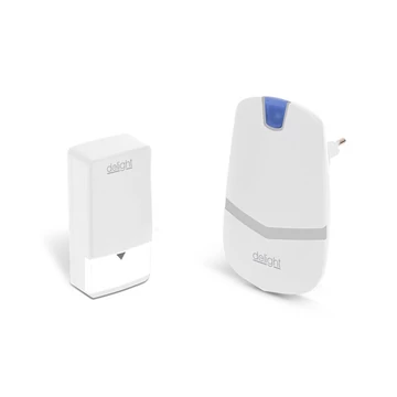 Delight digitális elem- és vezetéknélküli csengő, 20 dallam, kinetic/AC, Fehér Delight digitális elem- és vezetéknélküli csengő, 20 dallam, kinetic/AC, Fehér