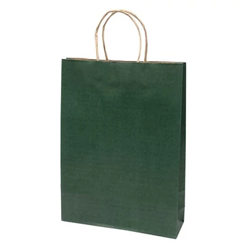 Dísztasak CREATIVE Classic Simple L 26x35x8 cm kraft egyszínű sötétzöld sodort füles Dísztasak CREATIVE Classic Simple L 26x35x8 cm kraft egyszínű sötétzöld sodort füles