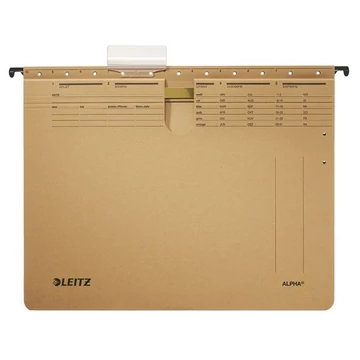 Függőmappa, gyorsfűzős, karton, A4, LEITZ "Alpha", natúr, 25db/cs