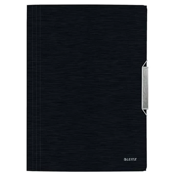 Gumis mappa, PP, A4, LEITZ "Style", szaténfekete