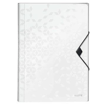 Harmonikamappa, A4, PP, 6 rekeszes, LEITZ "Wow", fehér