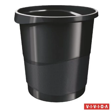 Papírkosár, 14 liter, ESSELTE "Europost", Vivida fekete Papírkosár, 14 liter, ESSELTE "Europost", Vivida fekete