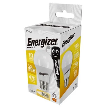 LED izzó, E27, normál gömb, 4,9W (40W), 470lm, 3000K, ENERGIZER LED izzó, E27, normál gömb, 4,9W (40W), 470lm, 3000K, ENERGIZER