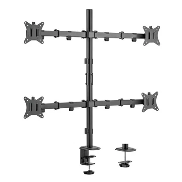 EQuip 17"-32" Articulating Quad Monitor Desk Mount Bracket Black