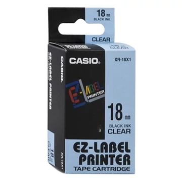 Feliratozógép szalag XR-18X1 18mmx8m Casio víztiszta/fekete