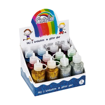 Ragasztó folyékony FIORELLO GR-BK60D12 glitteres 60ml 12 darabos display vegyes színek Ragasztó folyékony FIORELLO GR-BK60D12 glitteres 60ml 12 darabos display vegyes színek
