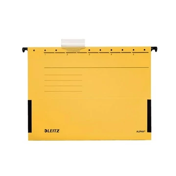 Függőmappa, oldalvédelemmel, karton, A4, LEITZ "Alpha", sárga,