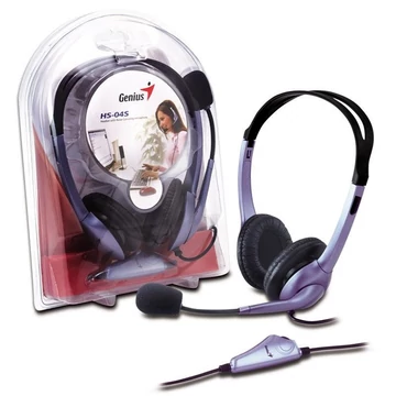 Genius HS-04S single-jack mikrofonos PC fekete headset