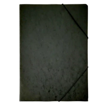 Gumis mappa A4 prespán fekete 345gr