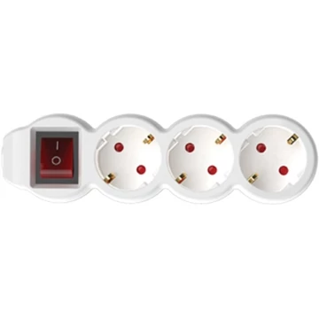 Home NV 3K/WH/1,5 3 aljzat 1,5 méter 3x1,5mm2 fehér kapcsolós elosztó Home NV 3K/WH/1,5 3 aljzat 1,5 méter 3x1,5mm2 fehér kapcsolós elosztó