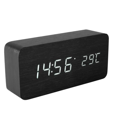 Home OC 04 fekete fa digitális ébresztőóra Home OC 04 fekete fa digitális ébresztőóra