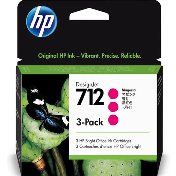 HP 3ED78A 3PACK tintapatron magenta 29ML No.712 (eredeti) HP 3ED78A 3PACK tintapatron magenta 29ML No.712 (eredeti)