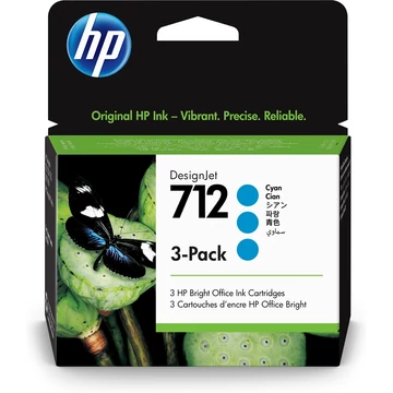 HP 3ED77A 3PACK cián tintapatron 29ML No.712 (eredeti) HP 3ED77A 3PACK cián tintapatron 29ML No.712 (eredeti)