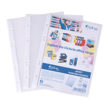 Genotherm, lefűzhető, A5, 40mikron, víztiszta, VICTORIA OFFICE, 100db/cs