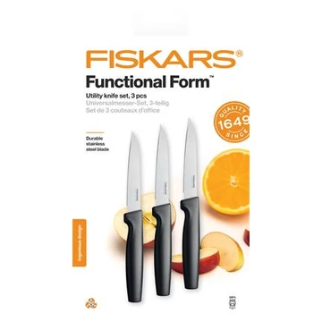Késkészlet, általános, 11 cm, FISKARS "Functional Form" fekete