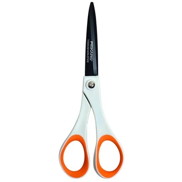 Olló, általános, tapadásmentes, 18 cm, FISKARS "Non-Stick", fehér