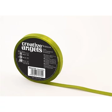 Szatén szalag, 12 mm x 32 m, zöld Szatén szalag, 12 mm x 32 m, zöld