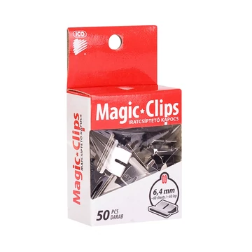 Kapocs, 6,4mm, ICO "Magic Clip", 50db/doboz Kapocs, 6,4mm, ICO "Magic Clip", 50db/doboz