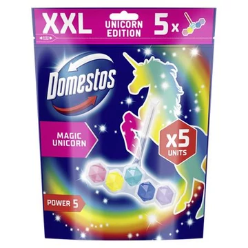 WC frissítő blokk, 5 db-os, DOMESTOS "Power 5", unikornis WC frissítő blokk, 5 db-os, DOMESTOS "Power 5", unikornis