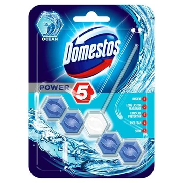 WC fertőtlenítő, 1 db-os, DOMESTOS "Power 5", óceán WC fertőtlenítő, 1 db-os, DOMESTOS "Power 5", óceán
