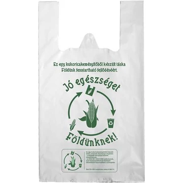 Ingvállas tasak, lebomló, 24x45x0,15cm "Jó egészséget Földünknek", 100db/cs