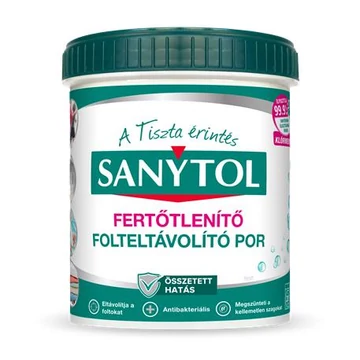 Folteltávolító- és fertőtlenítő por, 450 g, SANYTOL fehér ruhákhoz Folteltávolító- és fertőtlenítő por, 450 g, SANYTOL fehér ruhákhoz