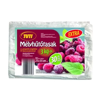 Mélyhűtőzacskó, 3kg, 30 db, "Tuti" Mélyhűtőzacskó, 3kg, 30 db, "Tuti"