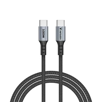 USB kábel, USB-C - USB-C, 1,2 m, 100W, VERBATIM, fekete USB kábel, USB-C - USB-C, 1,2 m, 100W, VERBATIM, fekete