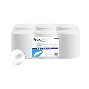 Kéztörlő 1 rétegű tekercses átmérő: 19 cm hófehér duda nélküli 6 tekercs/karton Lucart Strong 1.19 CL_861099
