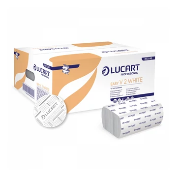 Kéztörlő 2 rétegű V hajtogatású fehér 190 lap/csomag 20 cs/karton Easy Lucart_863048