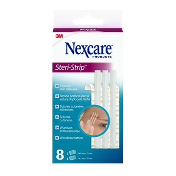 Sebzáró csík, vegyes méret, 8db, 3M "Nexcare SteriStrip" Sebzáró csík, vegyes méret, 8db, 3M "Nexcare SteriStrip"