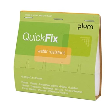 Sebtapasz utántöltő "Quick Fix", 45 darabos, vízálló, PLUM Sebtapasz utántöltő "Quick Fix", 45 darabos, vízálló, PLUM