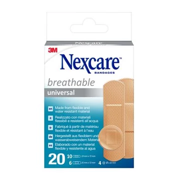 Sebtapasz, vízálló, általános, vegyes méret, 20 db, 3M "Nexcare Universal" Sebtapasz, vízálló, általános, vegyes méret, 20 db, 3M "Nexcare Universal"