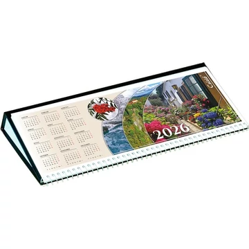 Naptár, asztali, fekvő, CSÍZIÓ "Öko", fekete