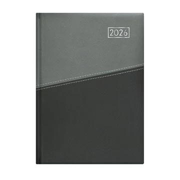 Naptár, tervező, A5, napi, TOPTIMER "Duplex", antracit-szürke