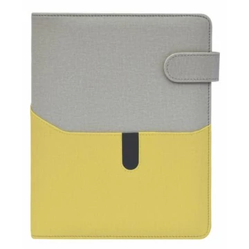 Kalendárium, gyűrűs, betétlapokkal, "L", műbőr, SATURNUS, "229", szürke-sárgászöld