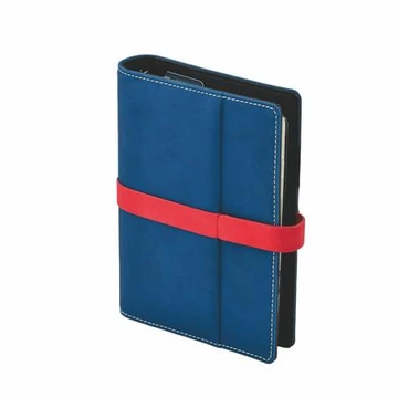 Gyűrűs kalendárium SATURNUS M225 chamois lapos kék-piros műbőr 2025.