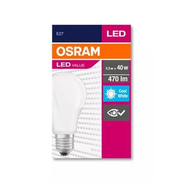 LED izzó, E27, gömb, A60, 5W, 470lm, 4000K (HF), OSRAM "Value" LED izzó, E27, gömb, A60, 5W, 470lm, 4000K (HF), OSRAM "Value"
