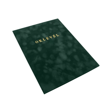 Oklevéltartó A4, prémium, arany nyomattal, Bluering zöld