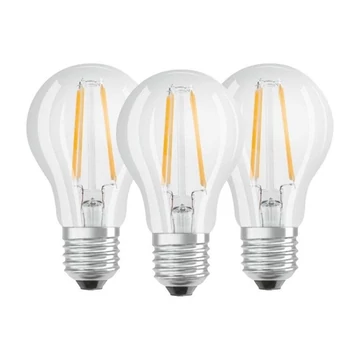 Osram Base átlátszó üveg búra/7W/806lm/2700K/E27/dobozos LED körte izzó 3 db Osram Base átlátszó üveg búra/7W/806lm/2700K/E27/dobozos LED körte izzó 3 db