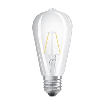 Osram Star átlátszó üveg búra/2,5W/250lm/2700K/E27 LED Edison körte izzó Osram Star átlátszó üveg búra/2,5W/250lm/2700K/E27 LED Edison körte izzó